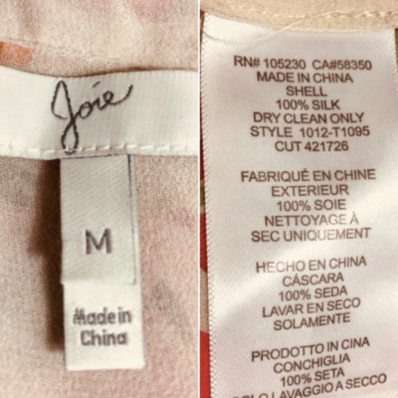 Joie Devitri Watercolour Floral Silk Blouse Medium - Picture 7 of 7